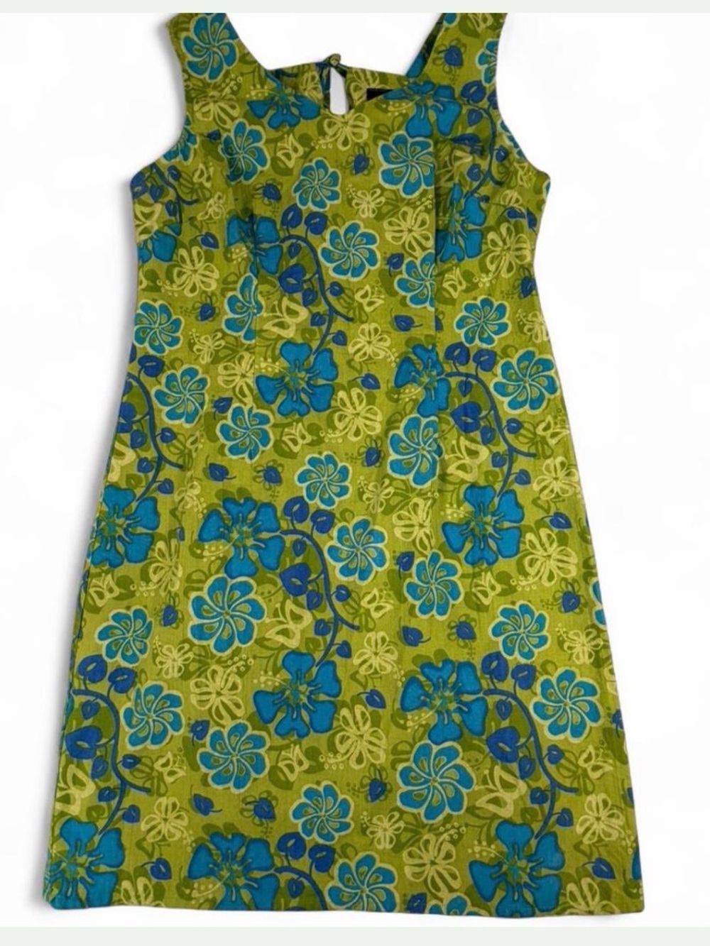 Vintage Bay Studio Green and Blue Floral Tank Dress